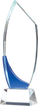 Optical Crystal Semi Oval - Blue