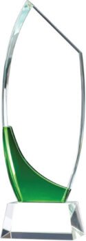 Optical Crystal Semi Oval - Green