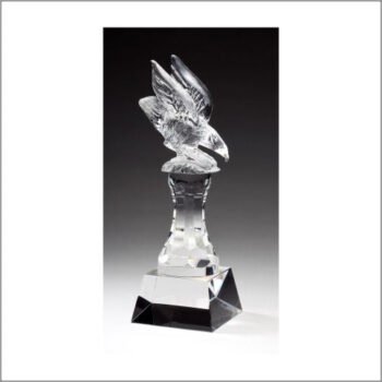 Crystal Eagle On Riser with Base