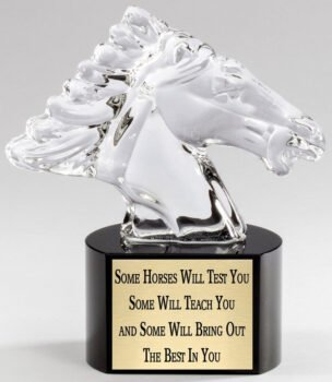 Crystal Horse on Black Crystal Base