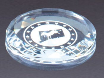 Crystal Round Paper Weight 3.5"