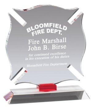 Fireman Maltese Crystal Cross Award