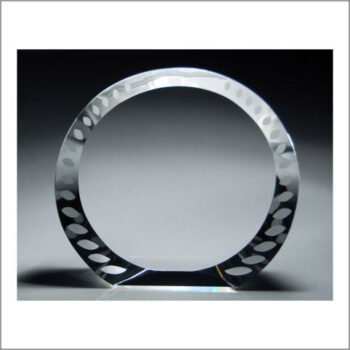 Wreath Crystal Circle with Etched Border