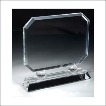 Horizontal Crystal Award with Prism Pedestals