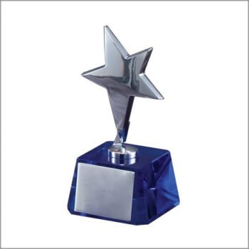 Silver Star On Blue Base