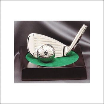 Iron and Ball On Wood Base