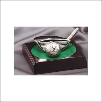 Driver and Ball On Wood Base