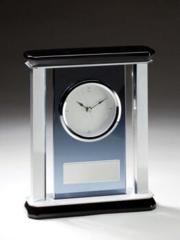 Smoked Glass Clock With Pillars