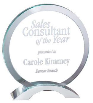 Glass Circle with Chrome Stand