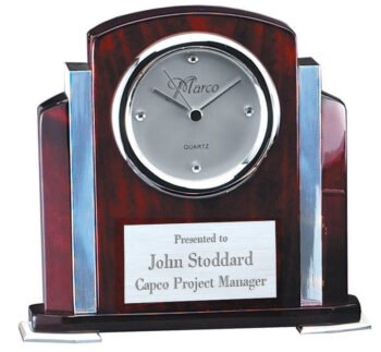 Rosewood  and Aluminum Clock