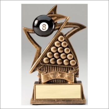 Star Series Sculpted Antique Gold Resin Trophy -Billiards