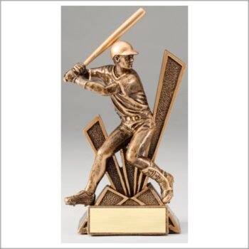 Checkmate Series Sculpted Antique Gold Resin Trophy -Baseball Male