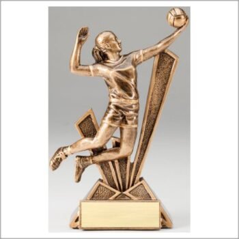 Checkmate Series Sculpted Antique Gold Resin Trophy -Volleyball Female