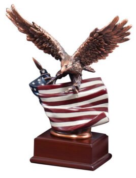 Resin Eagle With Flag