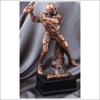 Elegant Series Sculpted Antique Bronze Resin Trophy -Football